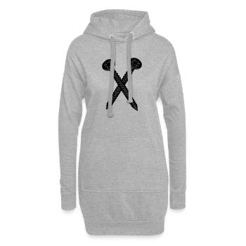 Deux vis croisées - Sweat-shirt à capuche long Femme - gris chiné - Devant