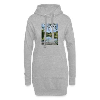 Spiegelsee im Waldrand - Hoodie-Kleid - Grau meliert - Vorne