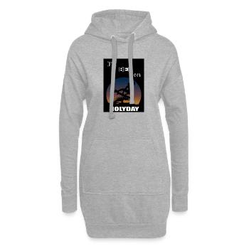 Je serai en vacances - Sweat-shirt à capuche long Femme - gris chiné - Devant