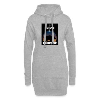je serai à la chasse - Sweat-shirt à capuche long Femme - gris chiné - Devant