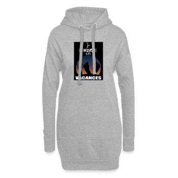 Je serai en vacances - Sweat-shirt à capuche long Femme - gris chiné - Devant