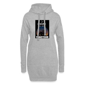 Je serai sur mon tracteur - Sweat-shirt à capuche long Femme - gris chiné - Devant