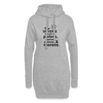 Das Universum besteht aus Protonen, Neutrornen, - Hoodie-Kleid - Grau meliert - Vorne
