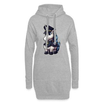 Licorne de la police - Sweat-shirt à capuche long Femme - gris chiné - Devant