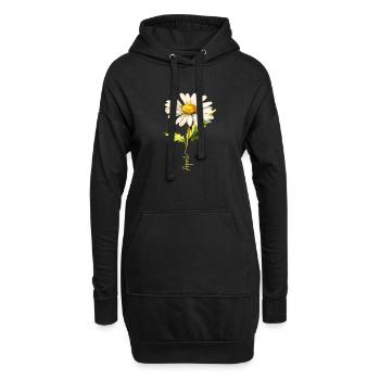 Marguerite printanière avec lettrage d’avril - Sweat-shirt à capuche long Femme - noir - Devant