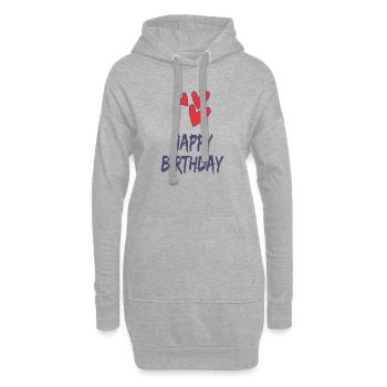 ALLES GUTE ZUM GEBURTSTAG. ALLES GUTE ZUM GEBURTSTAG. JAHRESTAG. - Hoodie-Kleid - Grau meliert - Vorne