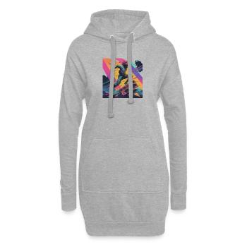 Urban Dance Vibe mit Farbexplosion - Hoodie-Kleid - Grau meliert - Vorne