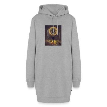 Digital Bitcoin Forest Scene - Hoodie-Kleid - Grau meliert - Vorne