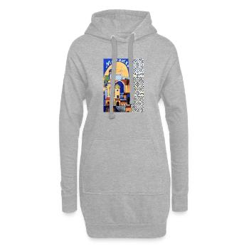 EG Urlaub I Marokko I Orient I Geschenk I Reisen - Hoodie-Kleid - Grau meliert - Vorne