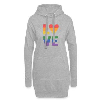 LGBT Pride Month - Liebe ist Liebe - Hoodie-Kleid - Grau meliert - Vorne