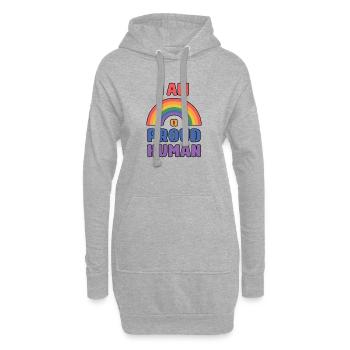 Mois de la fierté LGBT - Je suis un être humain fier - Sweat-shirt à capuche long Femme - gris chiné - Devant