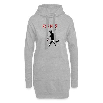 FCK NZS Chat contre le racisme Style Street Art - Sweat-shirt à capuche long Femme - gris chiné - Devant