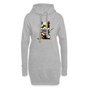 Hamster Hockey sur gazon Rongeur Joueur Équipe Cool - Sweat-shirt à capuche long Femme - gris chiné - Devant