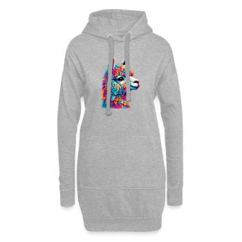 Alpaga - Sweat-shirt à capuche long Femme - gris chiné - Devant