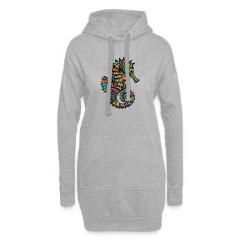 Seepferdchen - Hoodie-Kleid - Grau meliert - Vorne