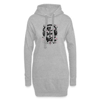 MEINE STIMMUNG? DEFINIERT DURCH MUSIK - Hoodie-Kleid - Grau meliert - Vorne