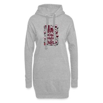 LE VIN : PARCE QUE L’ÂGE ADULTE EST DIFFICILE - Sweat-shirt à capuche long Femme - gris chiné - Devant