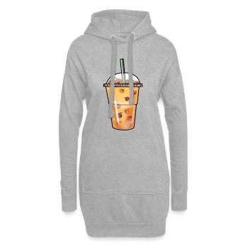 Bubble Tea Boba Kürbis Kugeln Halloween Becher - Hoodie-Kleid - Grau meliert - Vorne