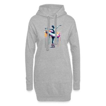 Balletttänzerin mit Tutu - Hoodie-Kleid - Grau meliert - Vorne