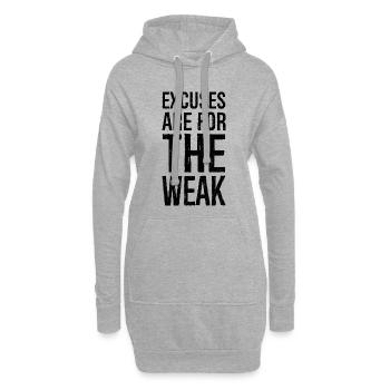 les excuses sont pour les faibles - Sweat-shirt à capuche long Femme - gris chiné - Devant