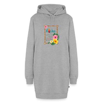 Ambiance estivale Hawaï Aloah - Sweat-shirt à capuche long Femme - gris chiné - Devant