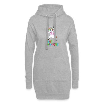 Licornes rave j’adore Armin - Sweat-shirt à capuche long Femme - gris chiné - Devant