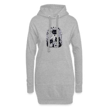 Kittymania - Sweat-shirt à capuche long Femme - gris chiné - Devant