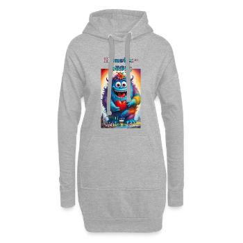 Monstermäßig lieb dich hab Lieblingsmensch Liebe - Hoodie-Kleid - Grau meliert - Vorne