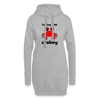 Se sentir un peu - drôle de crabe - Sweat-shirt à capuche long Femme - gris chiné - Devant