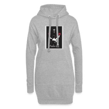 Psalm 144 - Hoodie-Kleid - Grau meliert - Vorne