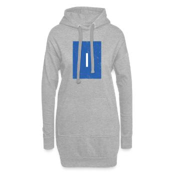 Règle bleue minimalisteDesign - Sweat-shirt à capuche long Femme - gris chiné - Devant