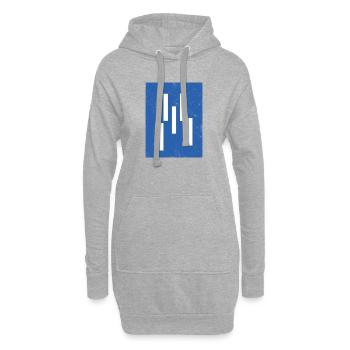 Abstrakte Vertikale Linien Komposition - Hoodie-Kleid - Grau meliert - Vorne