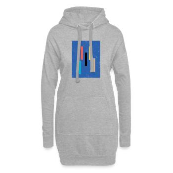 Abstrakte Farbblöcke auf Blauem Hintergrund - Hoodie-Kleid - Grau meliert - Vorne