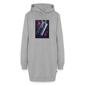 Kosmisches Musik-Keyboard - Hoodie-Kleid - Grau meliert - Vorne