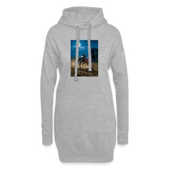 Chupacabra, cryptide reptilien suceur de chèvre du latin - Sweat-shirt à capuche long Femme - gris chiné - Devant