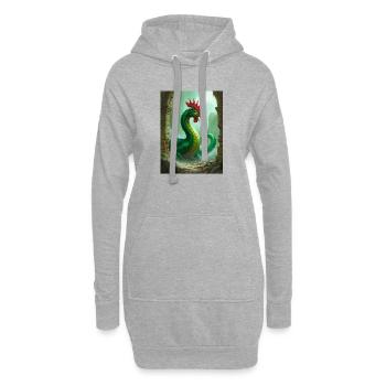 Basilisk mit Hahnenkopf und tödlicher Versteinerung - Hoodie-Kleid - Grau meliert - Vorne