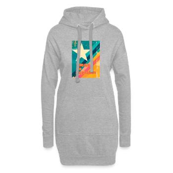 Motivierendes T-Shirt mit Stern und Regenbogen - Hoodie-Kleid - Grau meliert - Vorne