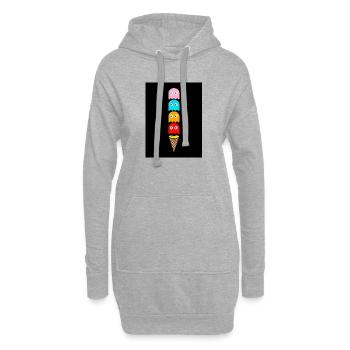 Dessin de glace avec des fantômes colorés - Sweat-shirt à capuche long Femme - gris chiné - Devant