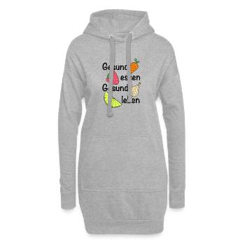 Gesund essen, gesund leben | Ernährung - Hoodie-Kleid - Grau meliert - Vorne