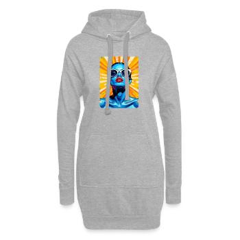 t-shirt pop art porträt illustration pin up - Hoodie-Kleid - Grau meliert - Vorne