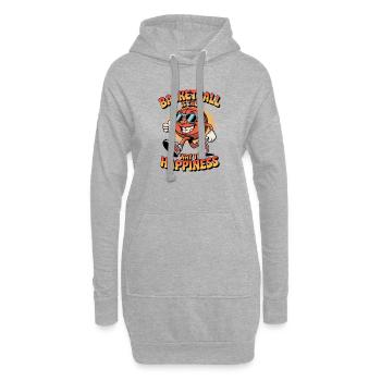 Basketball ist der Weg zum Glücklichsein Cartoon - Hoodie-Kleid - Grau meliert - Vorne
