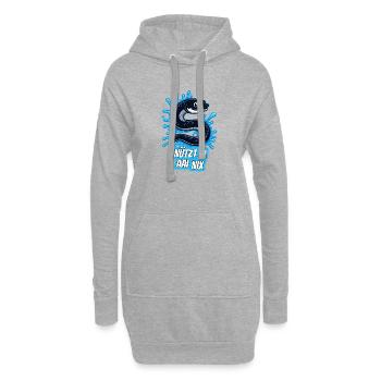 jeu de mots allemand "Nützt ja Aal Nix" Boucles d'anguille de dessin animé - Sweat-shirt à capuche long Femme - gris chiné - Devant