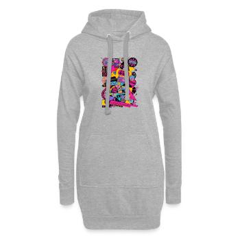 Néon Rétro Pop Art Design 2000's 90's - Sweat-shirt à capuche long Femme - gris chiné - Devant