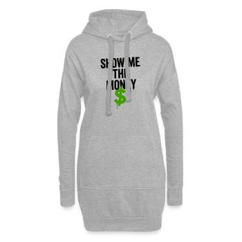 Humorvolles Finanzmotiv mit Dollarzeichen - Hoodie-Kleid - Grau meliert - Vorne