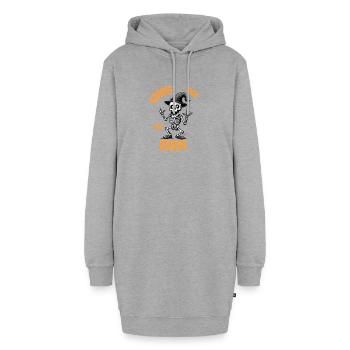 Halloween Tanzendes Skelett – Lustiger Stil - Hoodie-Kleid - Grau meliert - Vorne