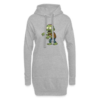 Zombie BD effrayant - Sweat-shirt à capuche long Femme - gris chiné - Devant