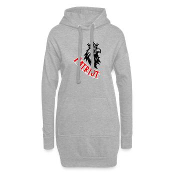 Patriotische geschwungene rote Typografie - Hoodie-Kleid - Grau meliert - Vorne