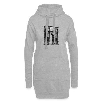 Römischer Triumphbogen – Antiker Stich - Hoodie-Kleid - Grau meliert - Vorne