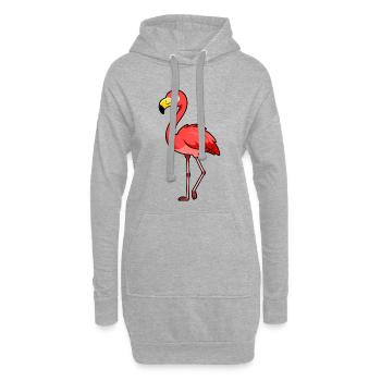 Flamingo Cartoon Rosa Illustration - Hoodie-Kleid - Grau meliert - Vorne