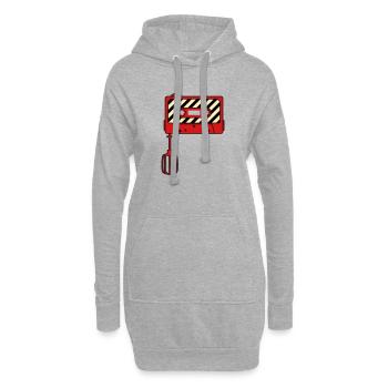 Mixtape vs. Mixer – Design culte de la musique rétro - Sweat-shirt à capuche long Femme - gris chiné - Devant